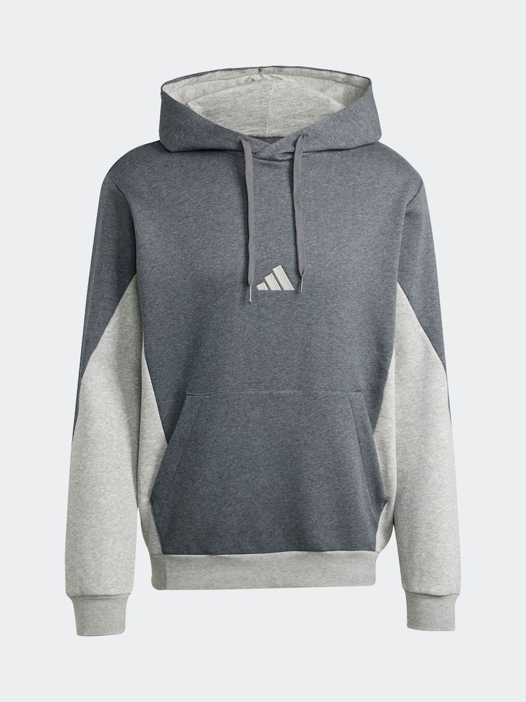 adidas Grey Sportswear Fleece Colorblock Hooded Tracksuit - Image 7 of 8