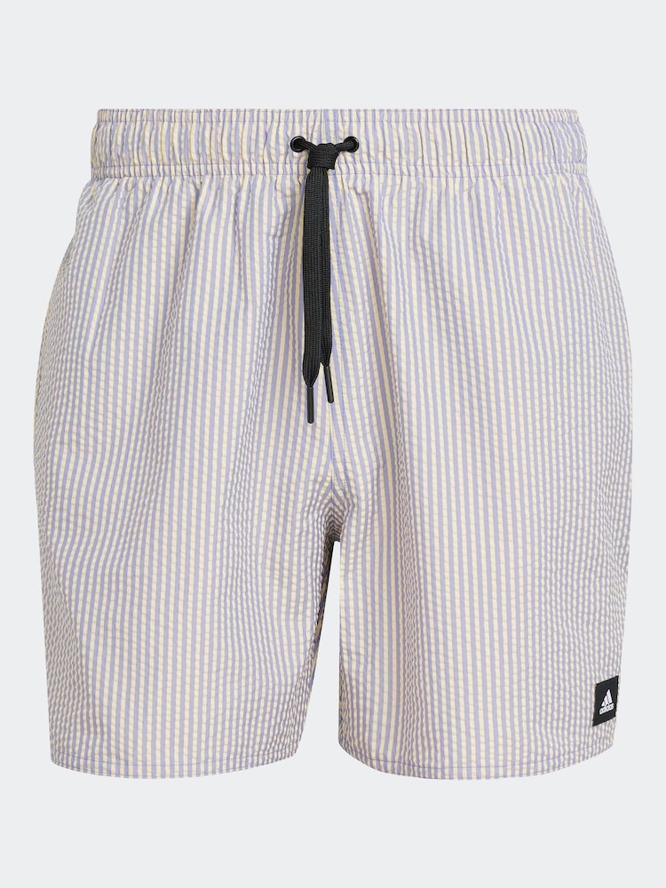 adidas Blue Stripey Classics Swim Shorts - Image 6 of 6