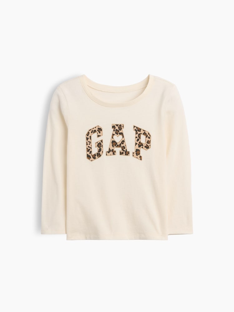 Gap Cream Leopard Graphic Long Sleeve T-Shirt (6mths-5yrs) - Image 1 of 3 Gap Cream Leopard Graphic Long Sleeve T-Shirt (6mths-5yrs) - Image 1 of 3