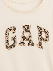 Gap Cream Leopard Graphic Long Sleeve T-Shirt (6mths-5yrs) - Image 3 of 3