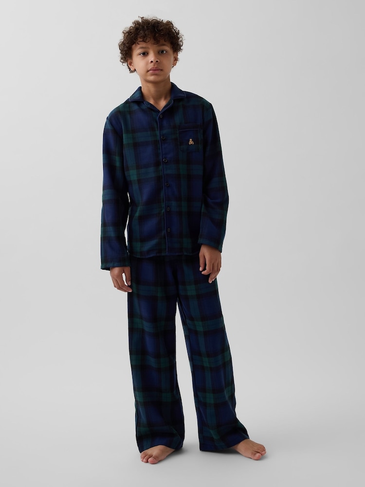 Gap Green/Navy Check Flannel Pyjamas Set (6-13yrs) - Image 1 of 4 Gap Green/Navy Check Flannel Pyjamas Set (6-13yrs) - Image 1 of 4