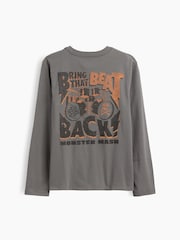 Gap Grey Crossbones Graphic Long Sleeve T-Shirt (4-13yrs) - Image 1 of 3