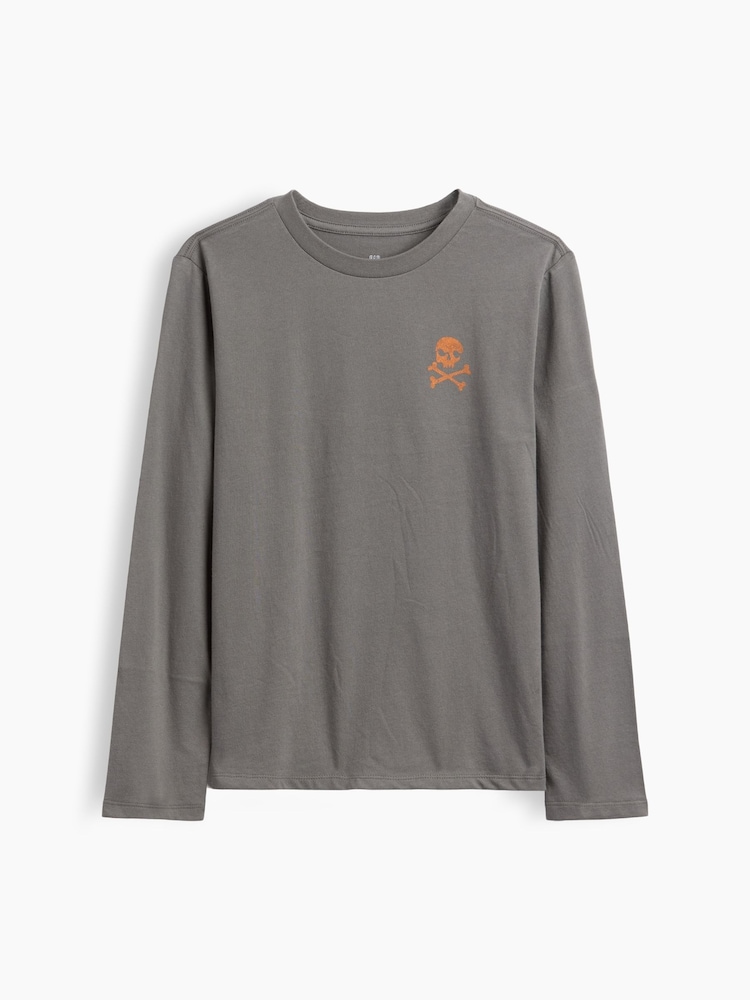 Gap Grey Crossbones Graphic Long Sleeve T-Shirt (4-13yrs) - Image 2 of 3
