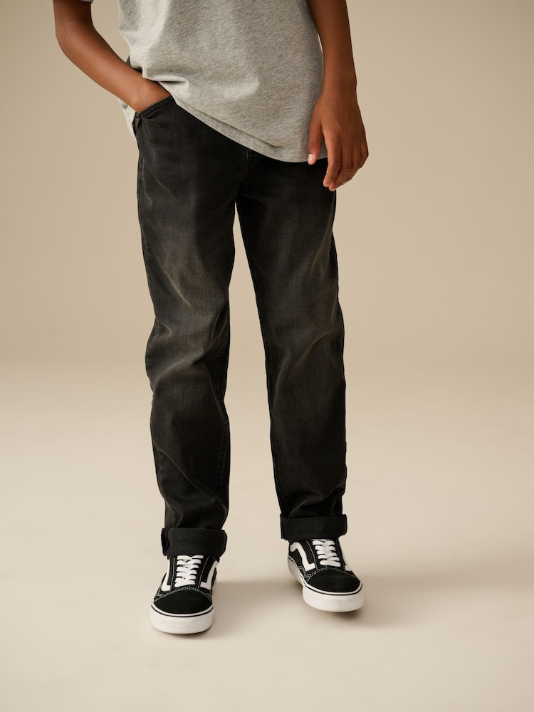 Washed Black Loose Fit Stretch Jeans (3-17yrs) - Image 1 of 8