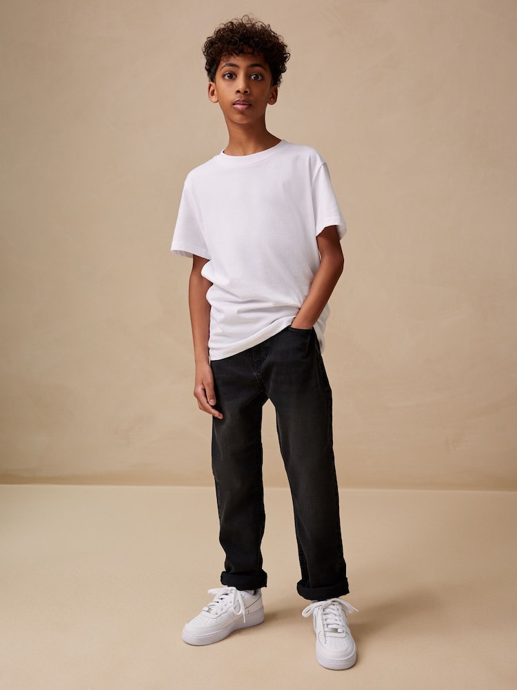 Washed Black Regular Fit Stretch Jeans (3-17yrs) - Image 2 of 4 Washed Black Regular Fit Stretch Jeans (3-17yrs) - Image 2 of 4