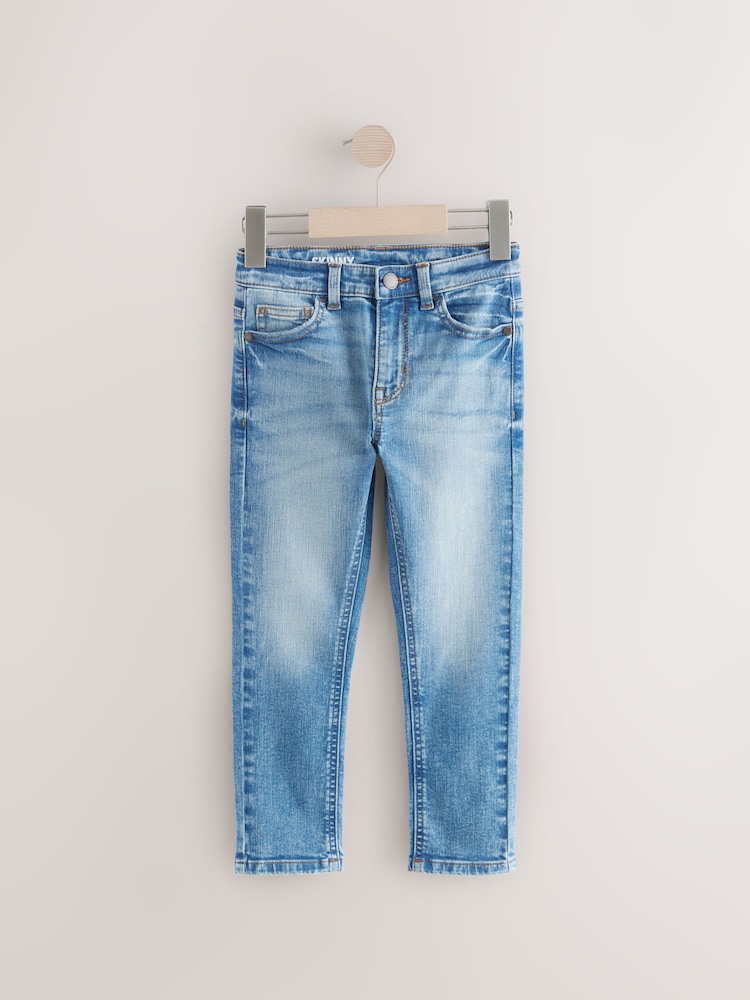 Mid Blue Skinny Fit Stretch Jeans (3-17yrs) - Image 1 of 4