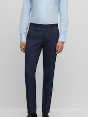 BOSS Blue BOSS Regular Fit Micro Pattern Trousers in Stretch Cloth - Image 1 of 7