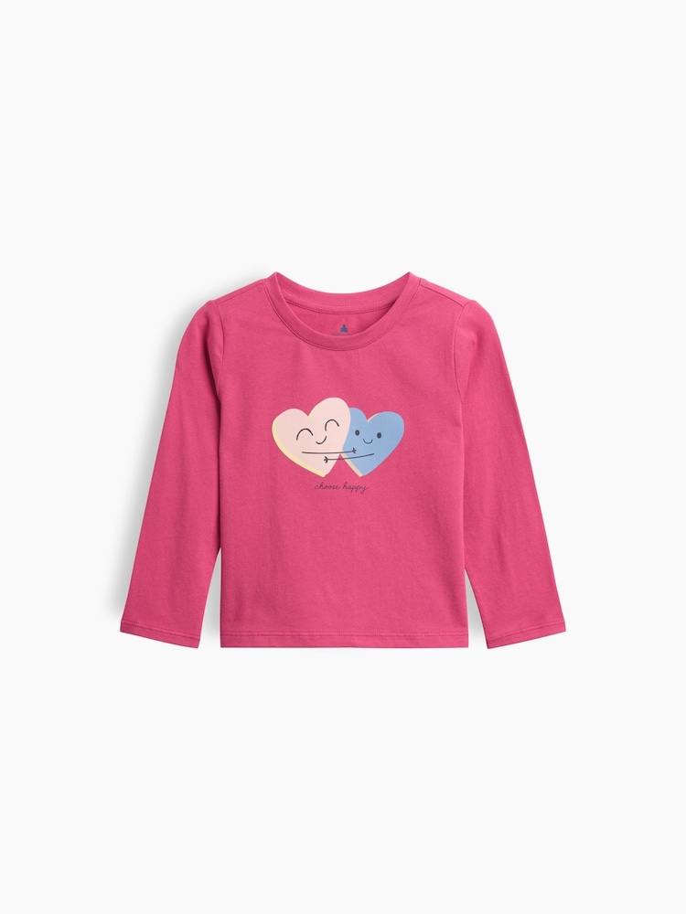 Gap Pink Hearts Graphic Long Sleeve T-Shirt (6mths-5yrs) - Image 1 of 2 Gap Pink Hearts Graphic Long Sleeve T-Shirt (6mths-5yrs) - Image 1 of 2