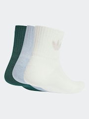 adidas Originals White Mid Ankle Socks 3 Pack - Image 2 of 2