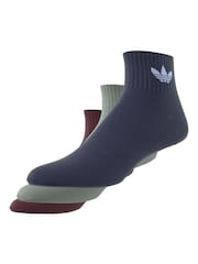 adidas Originals Red Mid Ankle Socks 3 Pack - Image 8 of 8