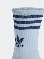 adidas Originals Blue Mid Cut Crew Socks 3 Pack - Image 4 of 6