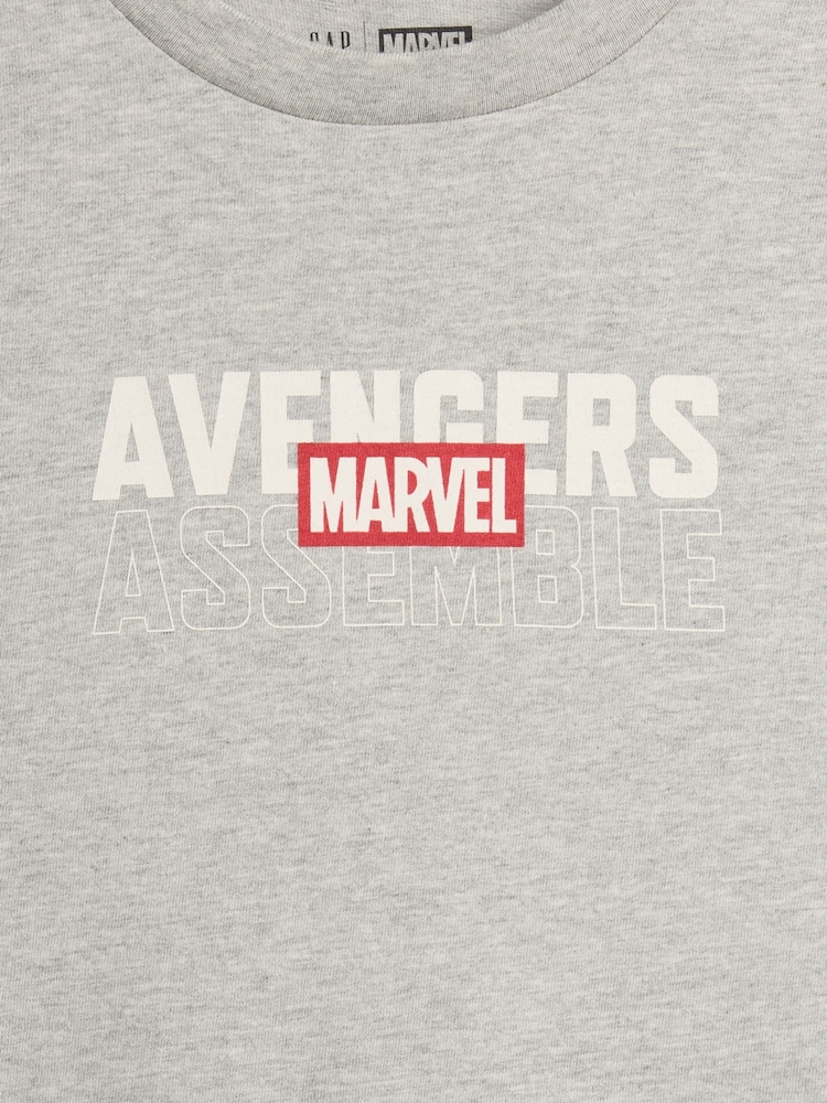 Pelēks - Gap Marvel Relaxed Graphic Long Sleeve T-Shirt (4-13yrs) - Attēls 3 no 3