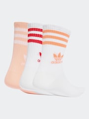 adidas Originals White Red 3 Stripe Crew Socks - Image 2 of 2
