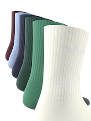 adidas Originals Multi Nude Trefoil Crew Socks 6 Pack - Image 5 of 8