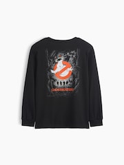 Gap Black Ghostbusters Relaxed Graphic Long Sleeve T-Shirt (4-13yrs) - Image 2 of 3