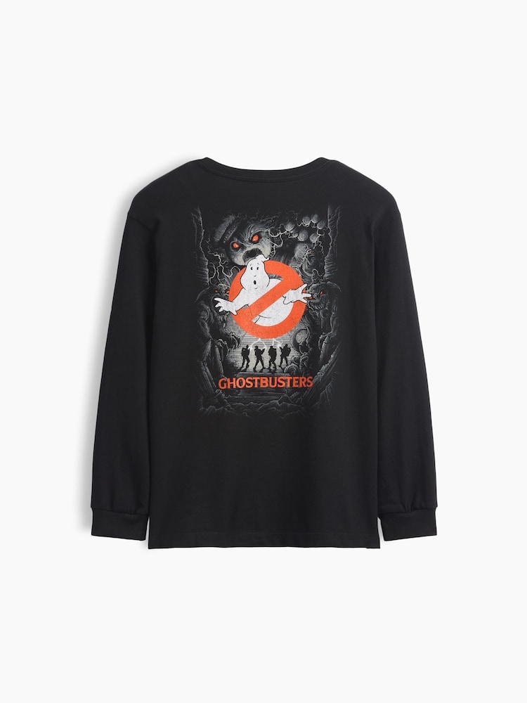 Gap Black Ghostbusters Relaxed Graphic Long Sleeve T-Shirt (4-13yrs) - Image 2 of 3 Gap Black Ghostbusters Relaxed Graphic Long Sleeve T-Shirt (4-13yrs) - Image 2 of 3