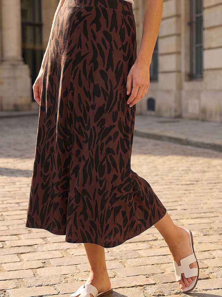 Roman Brown Swirl Animal Skirt - Image 1 of 4 Roman Brown Swirl Animal Skirt - Image 1 of 4