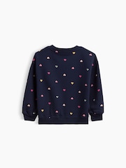 Gap Navy Hearts Vintage Soft Print Sweatshirt (6mths-5yrs) - Image 2 of 2