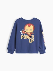 Gap Blue Iron Man Marvel Graphic Long Sleeve T-Shirt (6mths-5yrs) - Image 2 of 2