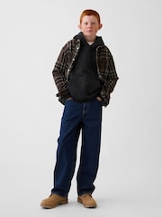 Negru - Gap Relaxed Logo Hanorac cu glugă (4-13yrs) - Imaginea 3 din 4