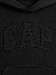 Negru - Gap Relaxed Logo Hanorac cu glugă (4-13yrs) - Imaginea 4 din 4