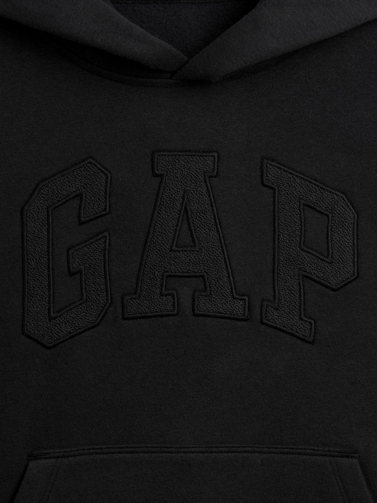 Negru - Gap Relaxed Logo Hanorac cu glugă (4-13yrs) - Imaginea 4 din 4