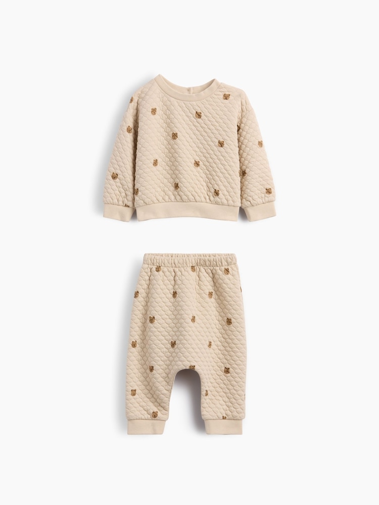Gap Brown Brannan Bear Quilted Outfit Set (0-24mths) - Image 1 of 3 Gap Brown Brannan Bear Quilted Outfit Set (0-24mths) - Image 1 of 3