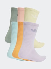 أخضر - حزمة من 6 جوارب برقبة Crew مزينة بشعار الوريقات الثلاثة من Adidas Originals - Image 2 of 2