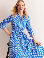 Boden Blue Petite Flo Cotton Midi Shirt Dress - Image 4 of 5