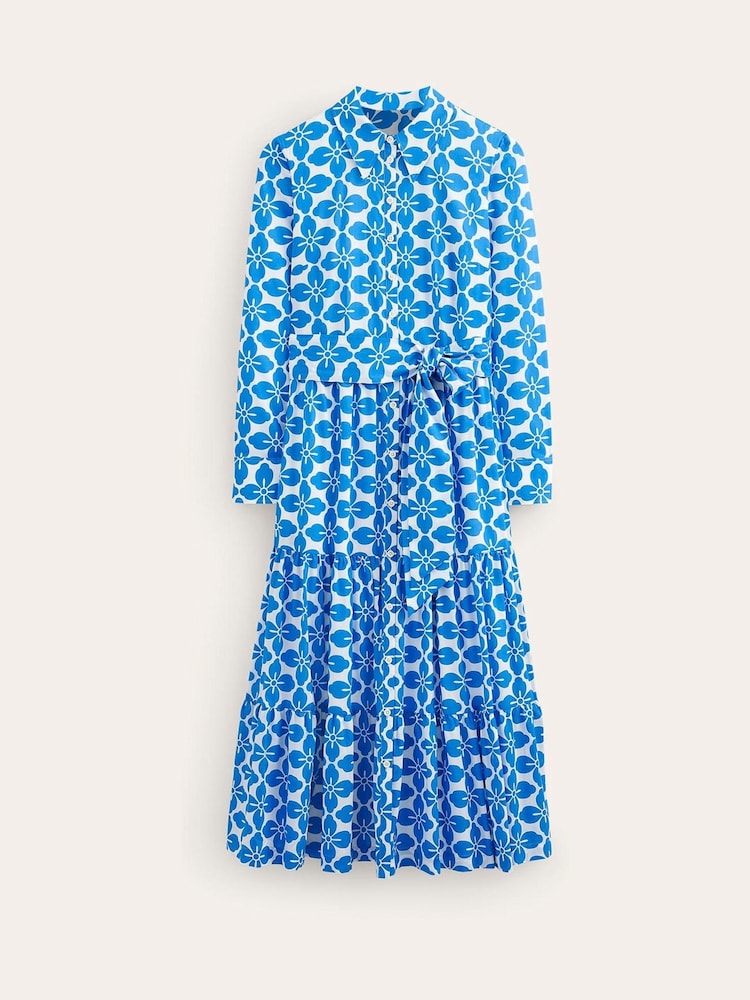 Boden Blue Petite Flo Cotton Midi Shirt Dress - Image 5 of 5