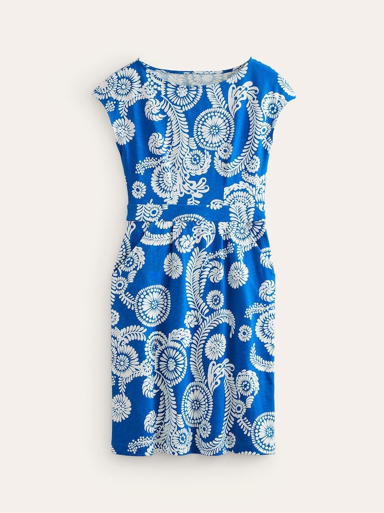 Boden Blue Petite Florrie Jersey 100% Cotton Dress - Image 5 of 5