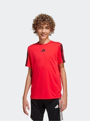adidas Red Essentials 3 Stripes Training T-Shirt - Image 1 of 6