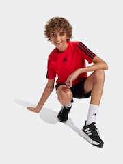 adidas Red Essentials 3 Stripes Training T-Shirt - Image 3 of 6