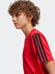 adidas Red Essentials 3 Stripes Training T-Shirt - Image 5 of 6