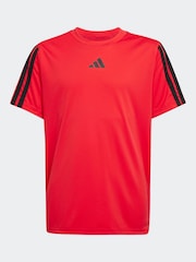 adidas Red Essentials 3 Stripes Training T-Shirt - Image 6 of 6