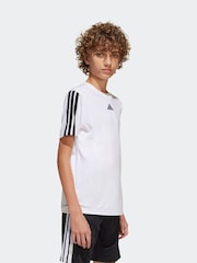 adidas White Essentials 3 Stripes Training T-Shirt - Image 1 of 6