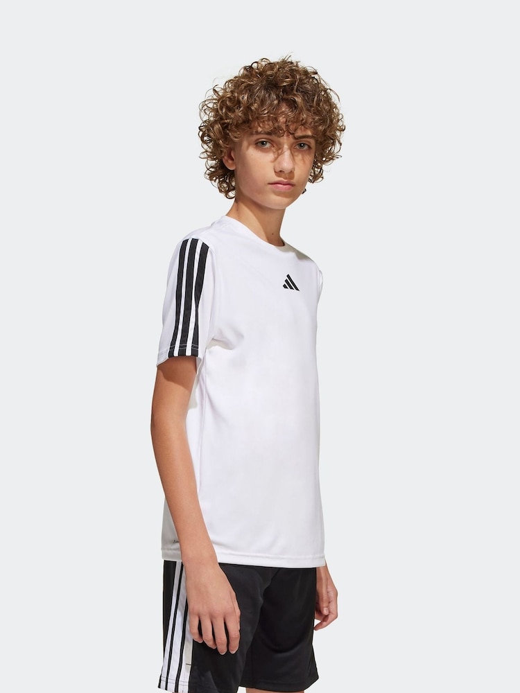 adidas White Essentials 3 Stripes Training T-Shirt - Image 1 of 6