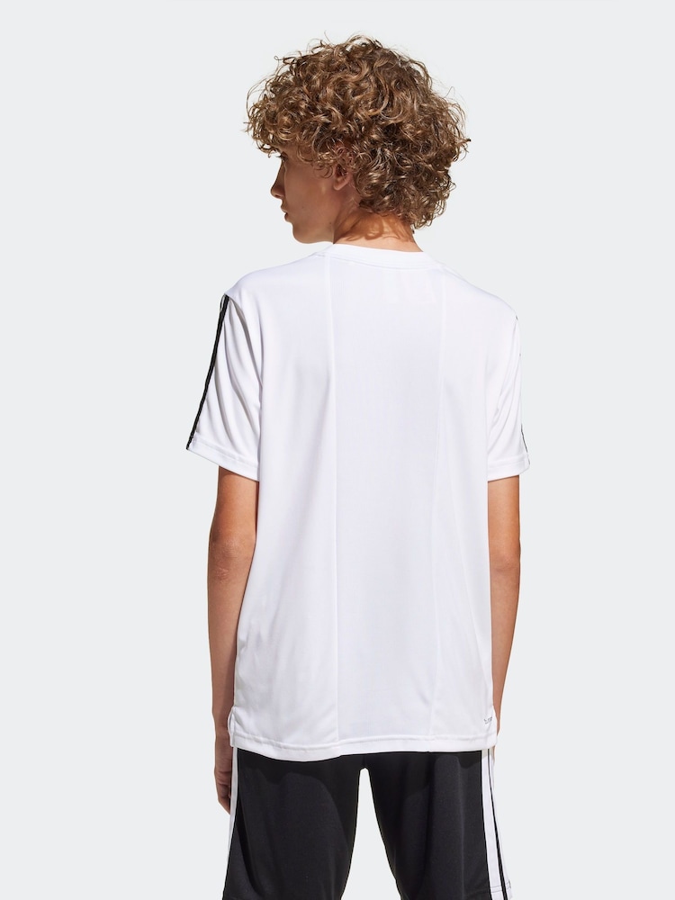 adidas White Essentials 3 Stripes Training T-Shirt - Image 2 of 6