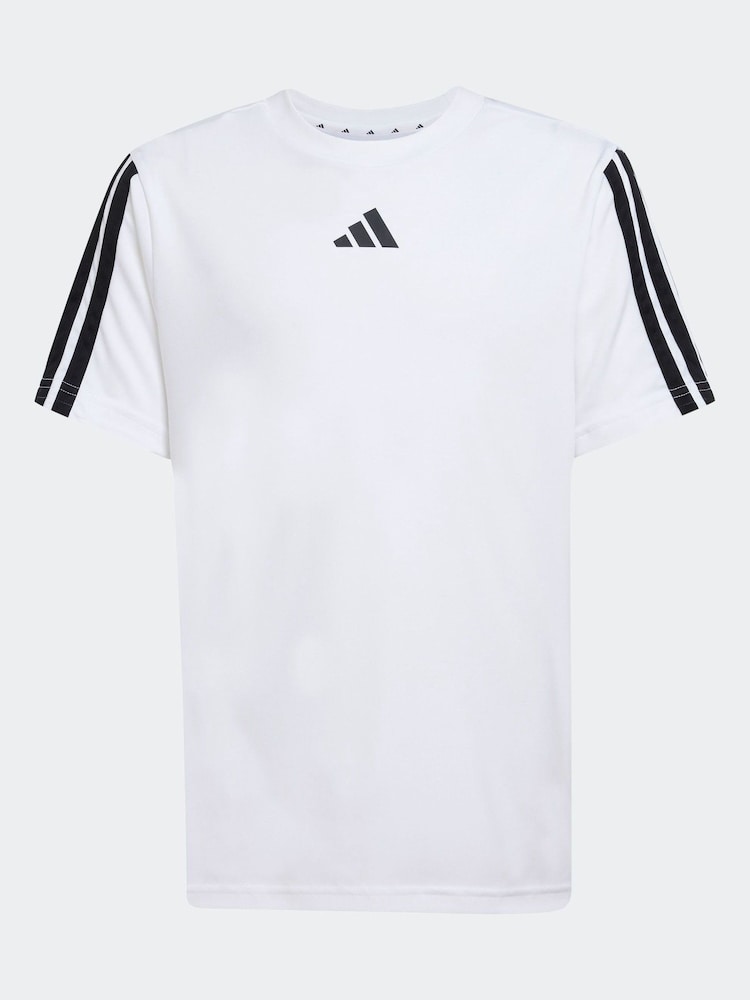 adidas White Essentials 3 Stripes Training T-Shirt - Image 6 of 6