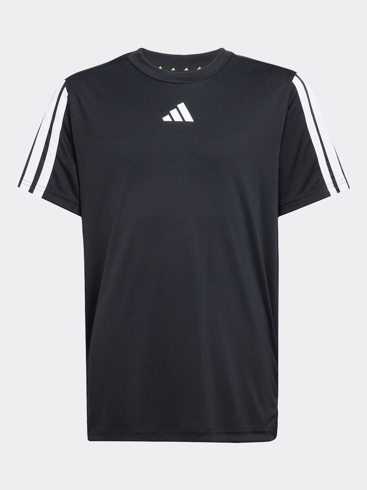 adidas Black Essentials 3 Stripes Training T-Shirt - Image 6 of 6