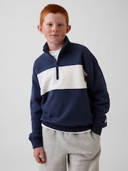 Gap Navy Vintage Soft Quarter-Zip Sweatshirt (4-13yrs) - Image 1 of 5