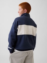 Gap Navy Vintage Soft Quarter-Zip Sweatshirt (4-13yrs) - Image 2 of 5