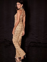 Lipsy Sequin Cowl Neck Wide Leg Jumpsuit - Attēls 3 no 6