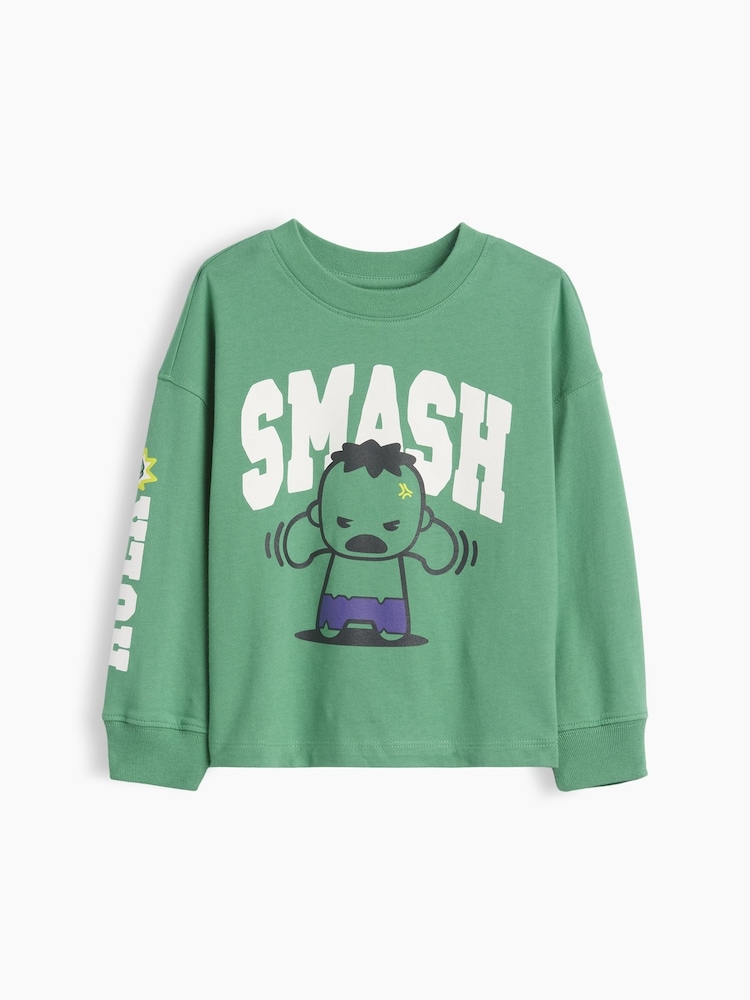 Gap Green The Hulk Marvel Graphic Long Sleeve T-Shirt (6mths-5yrs) - Image 1 of 2 Gap Green The Hulk Marvel Graphic Long Sleeve T-Shirt (6mths-5yrs) - Image 1 of 2