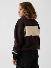 Gap Brown Vintage Soft Quarter-Zip Sweatshirt (4-13yrs) - Image 2 of 5