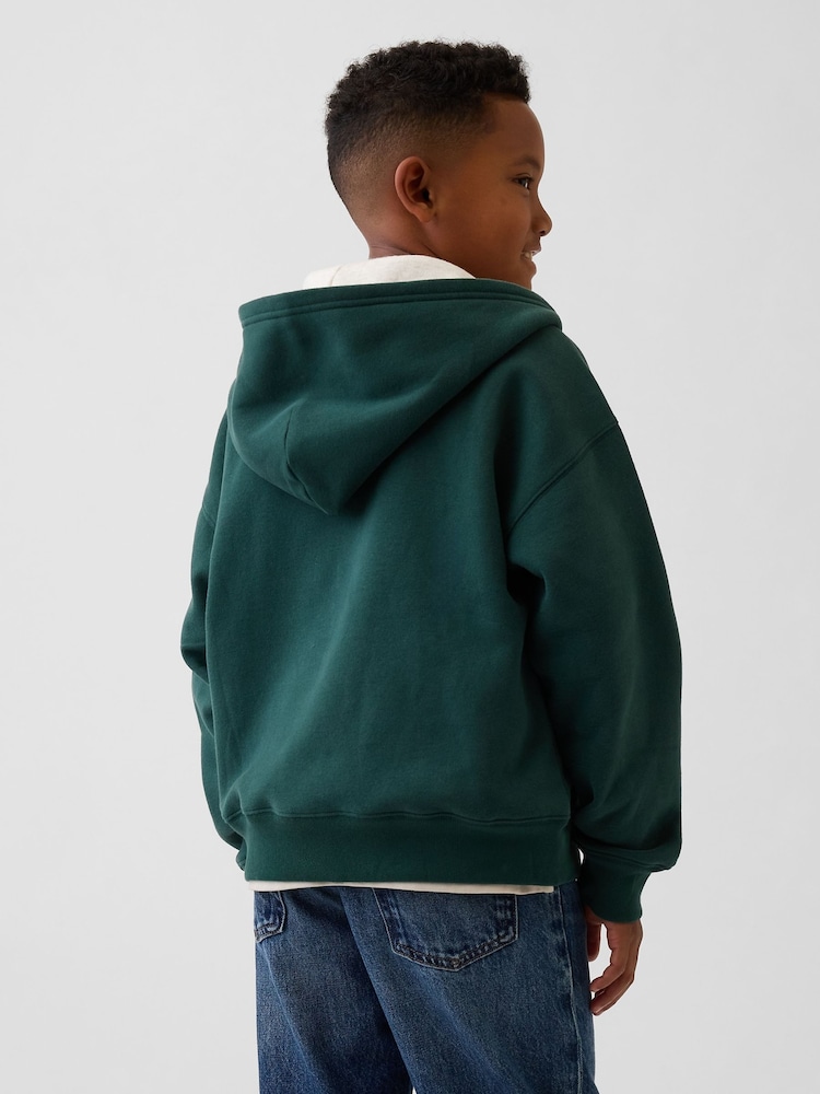 Verde - Gap Relaxed Logo Hanorac cu glugă (4-13yrs) - Imaginea 2 din 3
