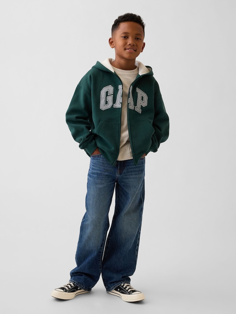 Verde - Gap Relaxed Logo Hanorac cu glugă (4-13yrs) - Imaginea 3 din 3