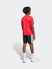 adidas Red 3 Stripes Training T-Shirt and Shorts Set - Image 2 of 8