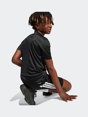adidas Black 3 Stripes Training T-Shirt and Shorts Set - Image 4 of 8