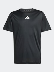 adidas Black 3 Stripes Training T-Shirt and Shorts Set - Image 7 of 8